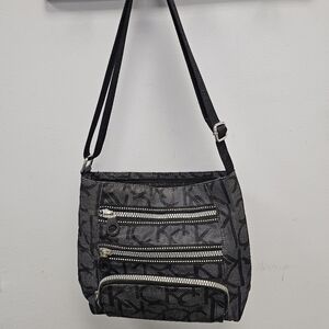 Calvin Klein Logo Athleisure Zipper Nylon Crossbody Bag Tote